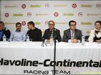 Участники пресс-конференции, посвящённой созданию команды Havoline-Continental Racing Team