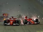 Гран При Сингапура. Столкновение между гонщиками Ferrari