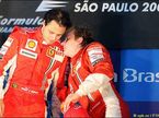 Кими Райкконен (справа) и Фелипе Масса на подиуме Гран При Бразилии