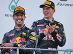 Даниэль Риккардо и Макс Ферстаппен на подиуме Гран При Малайзии
