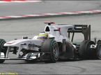 Пробитая шина на Sauber Педро де ла Росы
