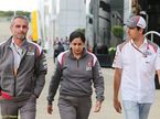 Адриан Сутил, Мониша Кальтенборн, руководитель Sauber, и Беат Цендер, менеджер команды