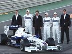Вальтер Ридль, Роберт Кубица, Марио Тайссен, Ник Хайдфельд, Кристиан Клин и Маркус Дюсман на презентации F1.09