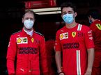 Себастьян Феттель и Шарль Леклер на тестах в Муджелло. Фото: пресс-служба Ferrari
