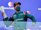 Себастьян Феттель на подиуме в Баку, 2021 год