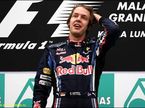 Себастьян Феттель на подиуме Гран При Малайзии в 2010-м