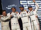 Брендон Хартли, Марк Уэббер и Тимо Бернхард на подиуме в Бахрейне