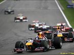 Пилоты Red Bull Racing на трассе Гран При Бельгии 2010 года