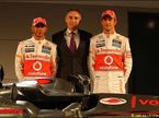 Мартин Уитмарш и гонщики McLaren на презентации MP4-27