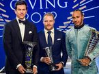 Тото Вольфф, Валттери Боттас и Льюис Хэмилтон на гала-церемонии FIA в Париже