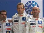 Марк Жене, Алекс Вурц и Джэвид Брэбем на подиуме в Ле-Мане