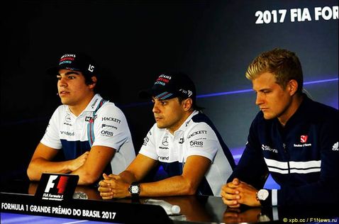 Лэнс Стролл, Фелипе МАсса и Маркус Эриксон