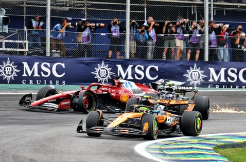 Сход Шарля Леклера с дистанции Гран При Сан-Паулу в результате инцидента на рестарте, фото XPB