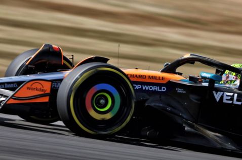 Резина Medium на McLaren Ландо Норриса, показавшего лучшее время пятницы, фото XPB