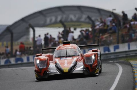 Машина команды G-Drive на трассе в Ле-Мане