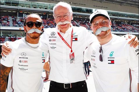 Льюис Хэмилтон, Дитер Цетше и Валттери Боттас. Фото: пресс-служба Mercedes